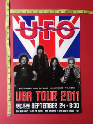 Ufo,  12x18 " Concert Poster,  Very Rare,  Sept.  24th 2011