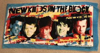 Vintage Kids On The Block Beach Towel 30x58 " Colorful 1989 Pop Boy Band