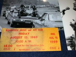 Woodstock Friday 1969 Ticket Jimi Hendrix Janis Joplin Grateful Dead Pp