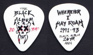 Metallica James Hetfield Black Album White Guitar Pick - 2012 Tour