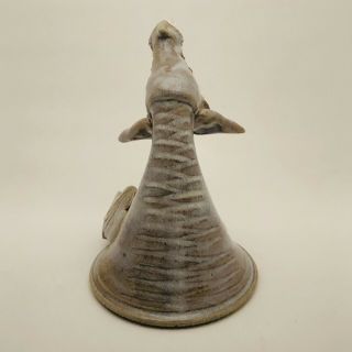 Ceramic Pottery Fire Breathing Dragon Oil Lamp With Wick Signed 2