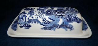 Churchill China Willow Blue ¼ Lb Covered Butter Dish Japan