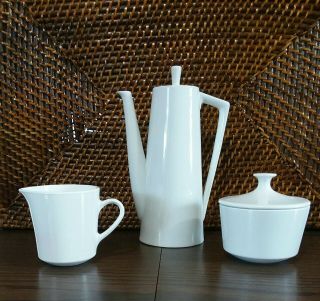 Centura By Corning Sugar Bowl & Creamer With White Unbranded Tea/coffee Server