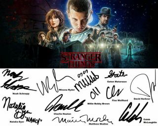 Stranger Things Cast Ryder Wolfhard Brown More Autographed 8x10 Reprint