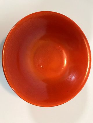 Vintage Retro 60s Orange Green Lava Drip Glaze Swan Compote Nut Sweets Bowl 3