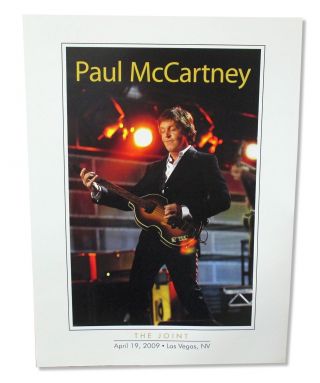 Paul Mccartney Joint 2009 Las Vegas Show Cardstock Tour Wall Poster 18x24