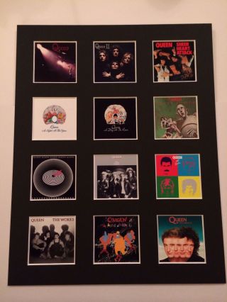 Queen Lp Mounted Discography 14 " By 11 " Picture Freddie Mercury