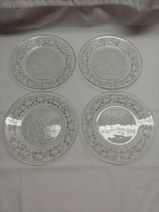 Princess House Fantasia Set Of 4 Clear Glass 10 " Dinner Plates