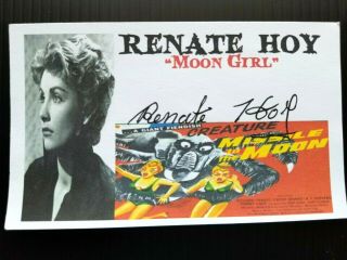 " Mission To The Moon " Renate Hoy Autographed 3x5 Index Card