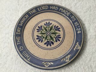 Freestone Pottery Handcrafted Stoneware With Scripture Plate