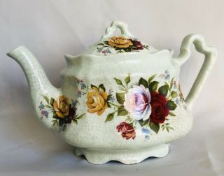 Vintage Arthur Wood Kew Floral Rose China Tea Pot Made In England