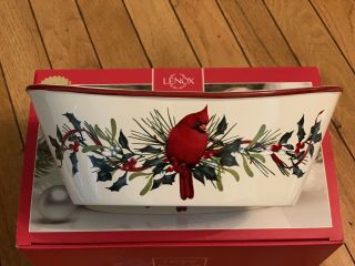 Lenox Winter Greetings China Oval Bowl Usa 9.  5in