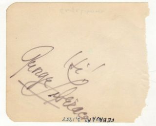 George Liberace Cut Signature Autograph Brother Of Liberace Peanut Vendor