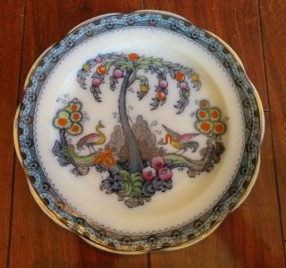 Rare Antique Keeling & Co Losol Ware Flow Blue Exotic Plate England 1890s