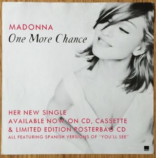 Madonna One More Chance 1995 Uk 12 " Promo Instore Display Flat