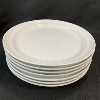Set Of 6 Over And Back White Porcelain My Table Dinner Plates
