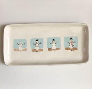 Rae Dunn Christmas 2017 How To Build A Snowman Large Serving Platter Tray
