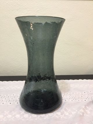 Blenko Charcoal 5519 M Crackle Vase