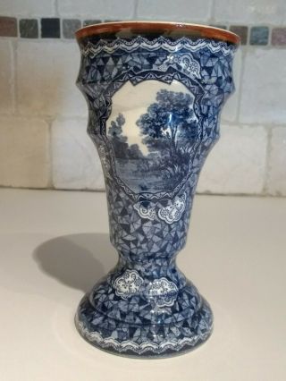 Antique Rare Villeroy & Boch Blue White Flamande Vase Bonn 1920 ' s 2