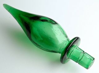 Vintage 7 " Green Stopper For Italian Art Glass Empoli Genie Bottle