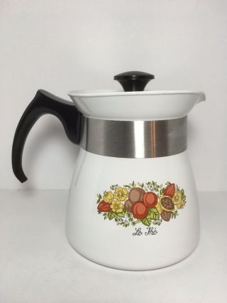 Vintage Corning Ware Spice Of Life 7 Cup Tea Pot P - 107