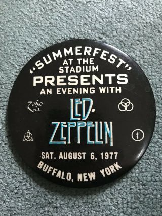 Led Zeppelin Official Aug 1977 Concert Pin Buffalo Rare
