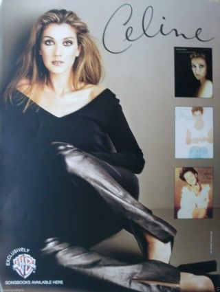 Celine Dion " Warner Bros.  Songbook " Canadian Promo Poster - Wearing Leather Pants