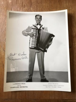Lawrence Welk Accordian Photo Autograph Champagne Orchestra 8x10