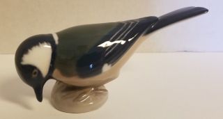Vintage Bing & Grondahl B&g Porcelain Titmouse Bird Figurine 2323 Beak Down