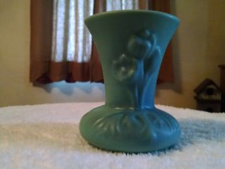 Vintage Van Briggle Pottery Art Vase Aqua Blue