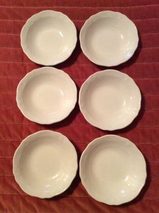 Set Of 6 Vintage White Federalist Ironstone Soup Cereal Bowls 6 1/2” From Sears