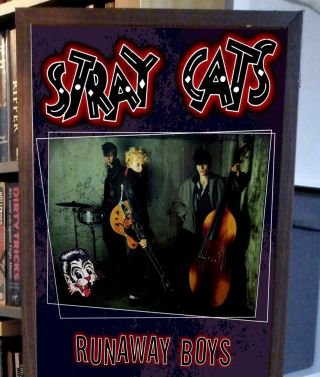STRAY CATS RUNAWAY BOYS PROMO POSTER LYRIC SHEET,  ROCK THIS TOWN,  ROCKABILLY 2