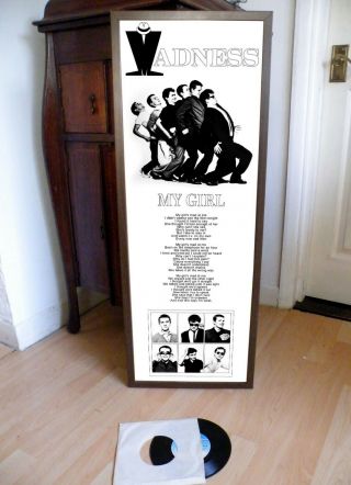 Madness My Girl Promotional Poster Lyric Sheet,  Baggy,  One Step Beyond,  Caine