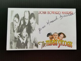 Joan Howard Maurer " The Three Stooges " Autographed 3x5 Index Card