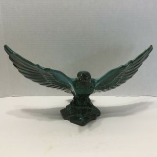 Blue Mountain Pottery Eagle Figurine Green With Spread Wings