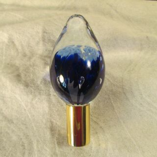 Vintage St Clair Paperweight Lamp Finial Blue