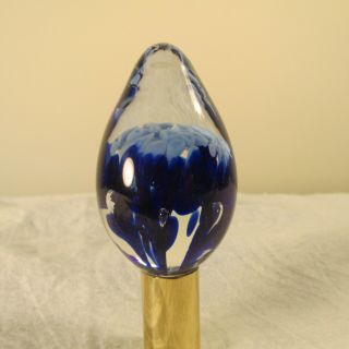 Vintage St Clair Paperweight Lamp FINIAL Blue 2