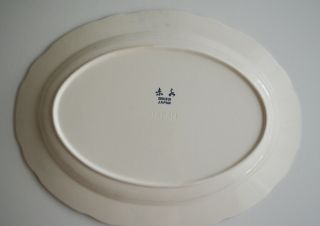 Vintage Blue & White Porcelain Sekisui Large Oval Platter With Storks Japan 18 