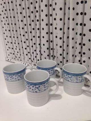 Set Of 4 Mikasa Susanne 12oz Cups Mugs Perfect