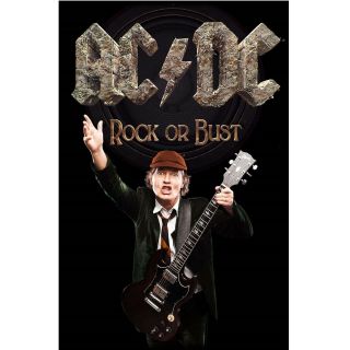 Ac/dc Rock Or Bust Angus Poster Flag Official Fabric Premium Textile Acdc Ac - Dc
