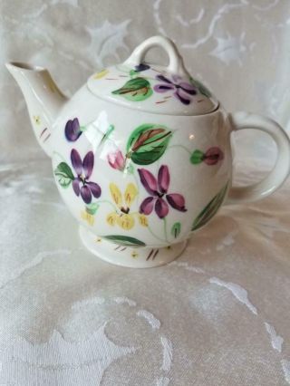 Blue Ridge Southern Pottery Violets Mini Ball Teapot