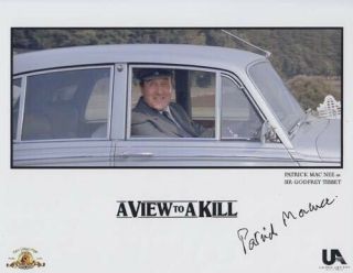 Patrick Macnee (,) 007 James Bond Autograph Tibbett View To A Kill Rolls Royce