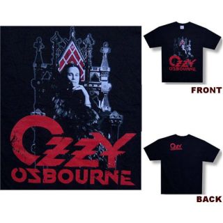Ozzy Osbourne Throne/red Logo Black T Shirt Xl