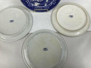 Set of 4 Vintage Restaurant Wellsville China Blue Willow Plate Divided 9 1/2 