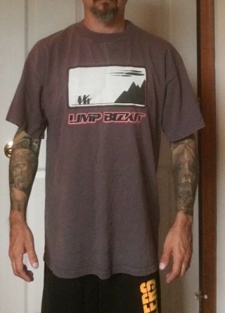 Vintage Limp Bizkit Gray Ufo Aliens Double 2 Sided T Shirt Official 1999 Nookie