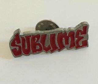 Sublime Rock Band Logo Red & Gray Metal Enamel Lapel Pin Vintage 2000 Usa Made