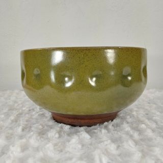 Ben Owen Master Potter Frog Skin Glaze Arts & Crafts Footed Studio Pottery Bowl