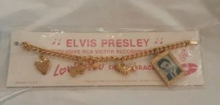 Elvis Presley Loving You Vintage Charm Bracelet Gold Tone Pkg