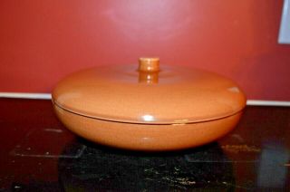 Russel Wright Apricot Iroquois Round Covered Divided Vegetable Bowl Lid