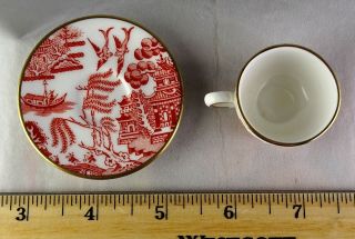 Coalport China Red Willow Miniature Cup & Saucer Set 4